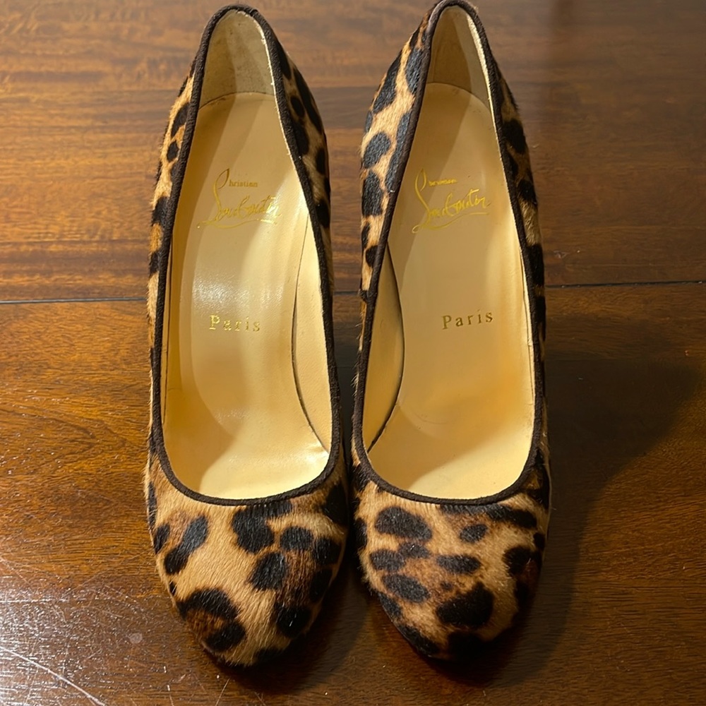 Christian Louboutin leopard wedges, Sz 37